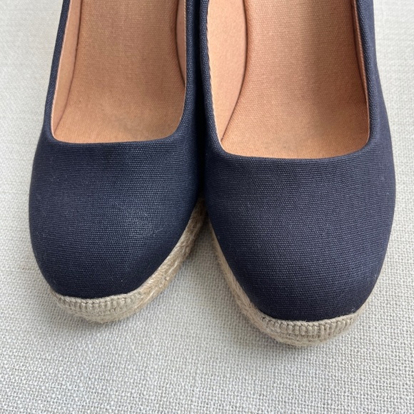 J. Crew Navy Blue Seville Wedge Espadrille Sandals | Size 8.5 - Picture 5 of 12
